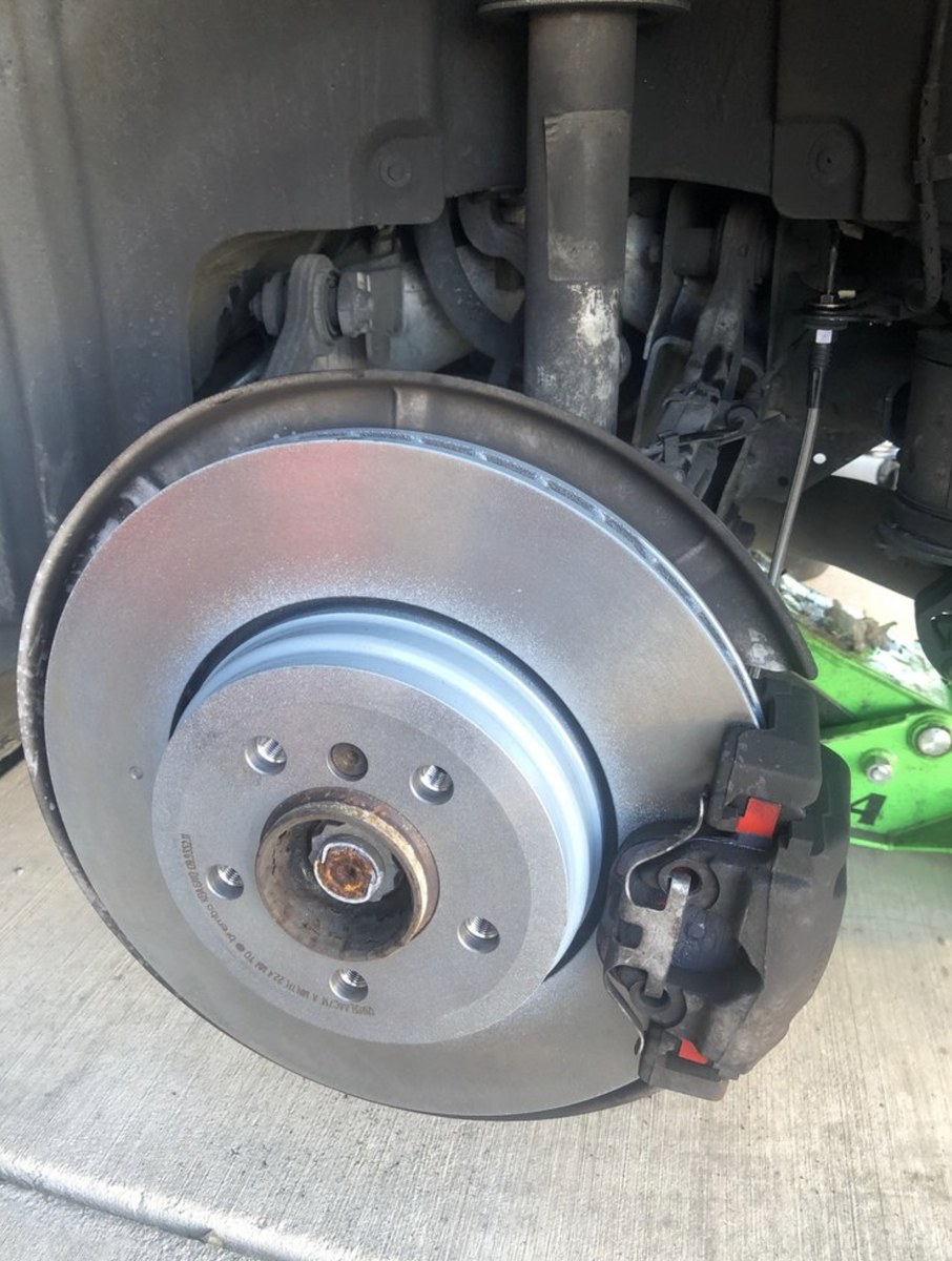 New rotor going on during an El Paso driveway brake job